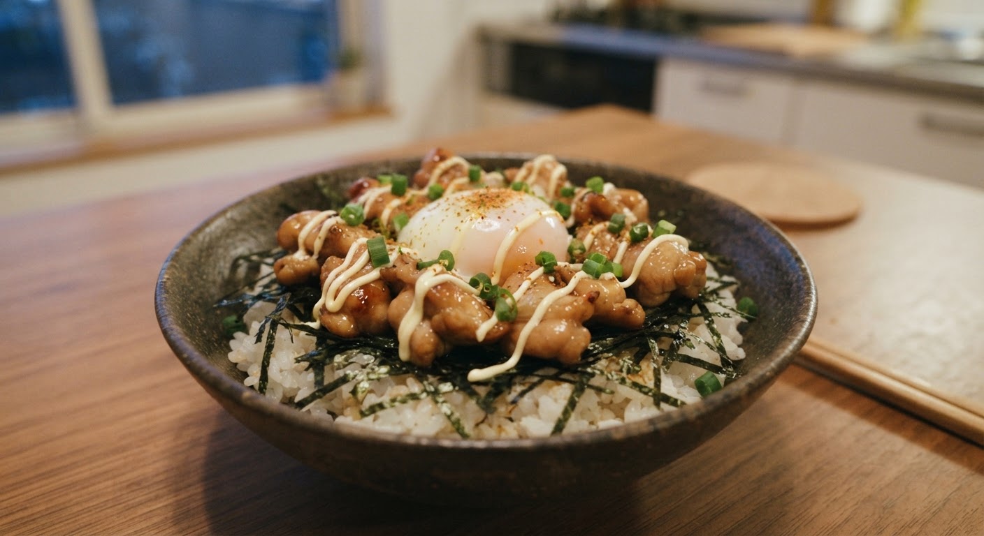 焼き鳥温玉マヨ丼