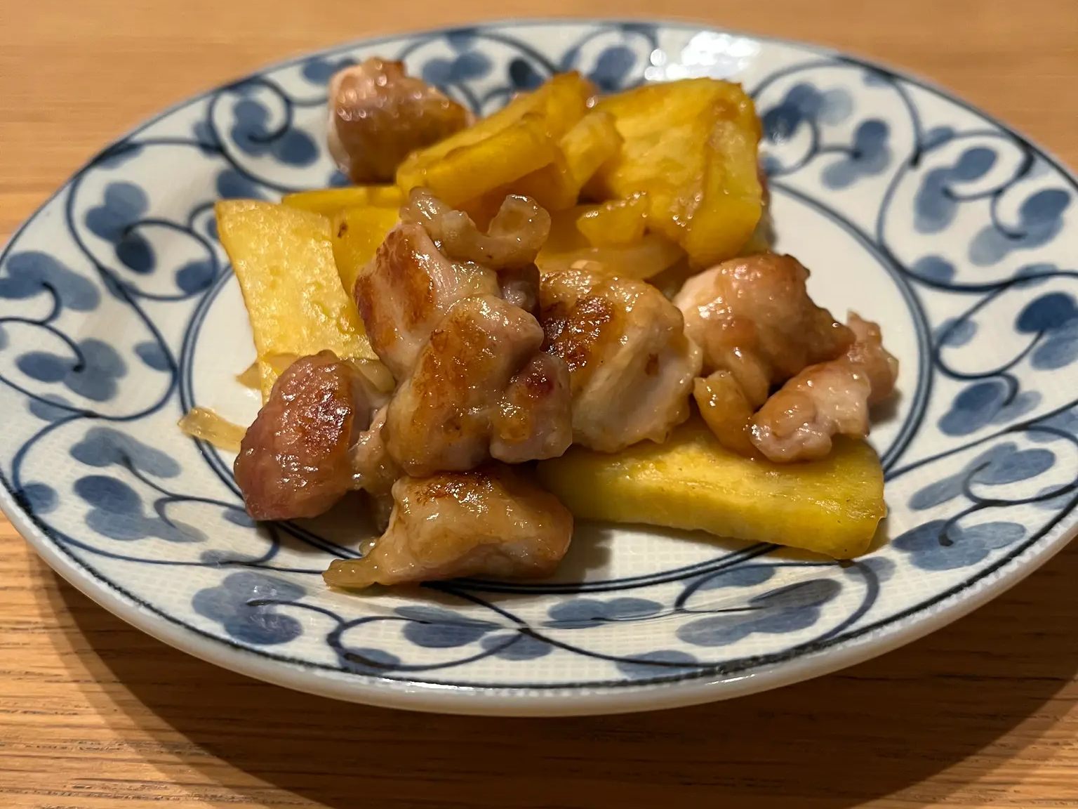 鶏もも肉とさつまいもの甘酢照り焼き