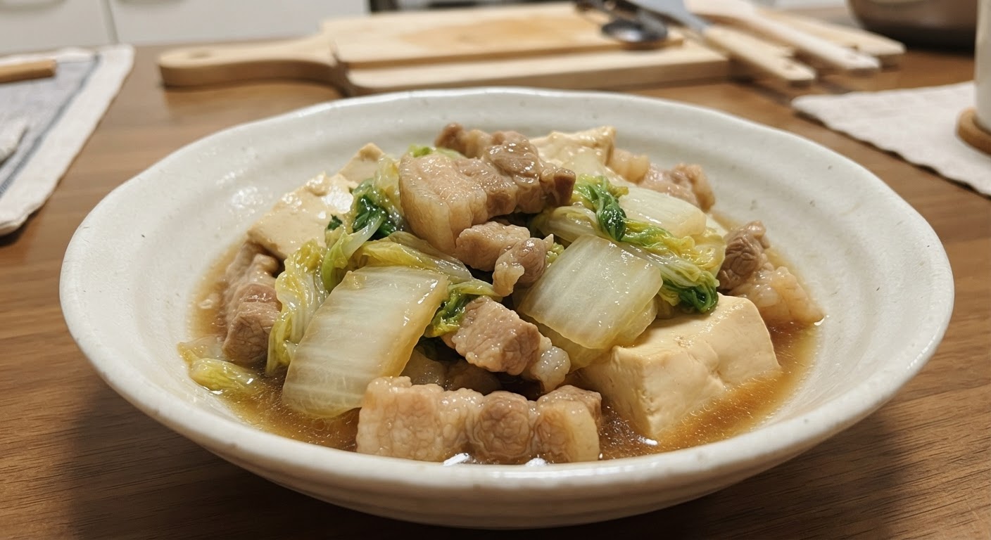 豚バラ白菜と豆腐の中華うま煮