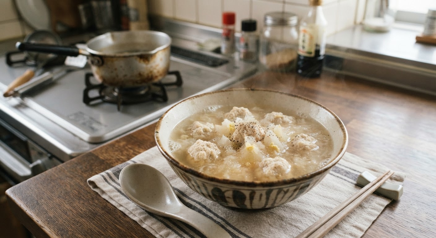 鶏だんごと大根のしょうがみぞれスープ