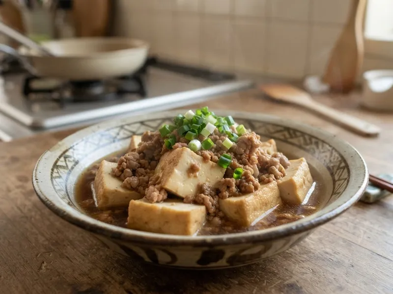 厚揚げとひき肉のそぼろ煮