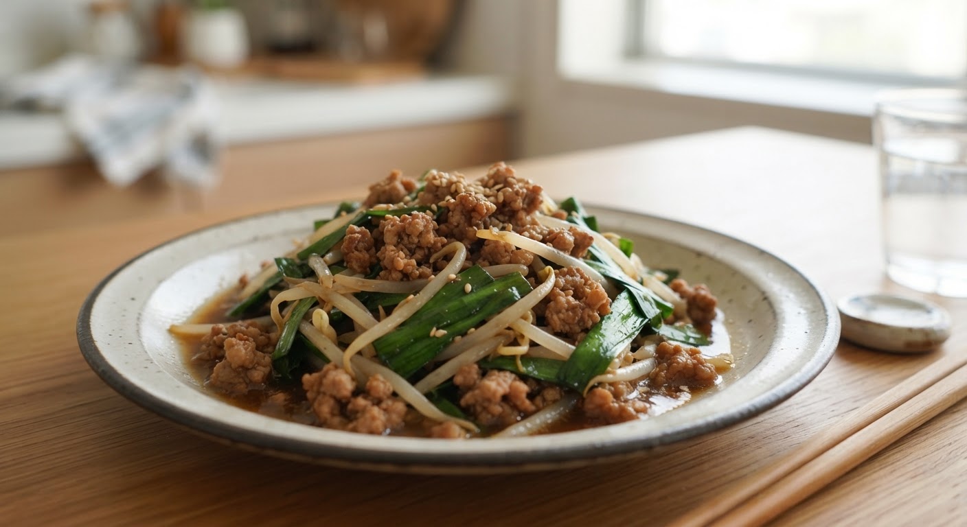 もやしと豚ひき肉の担々炒め