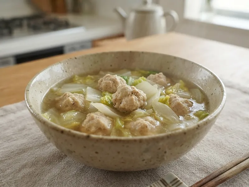 鶏だんごと白菜のとろみスープ