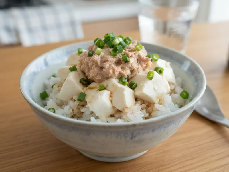 ツナマヨのせ冷奴丼