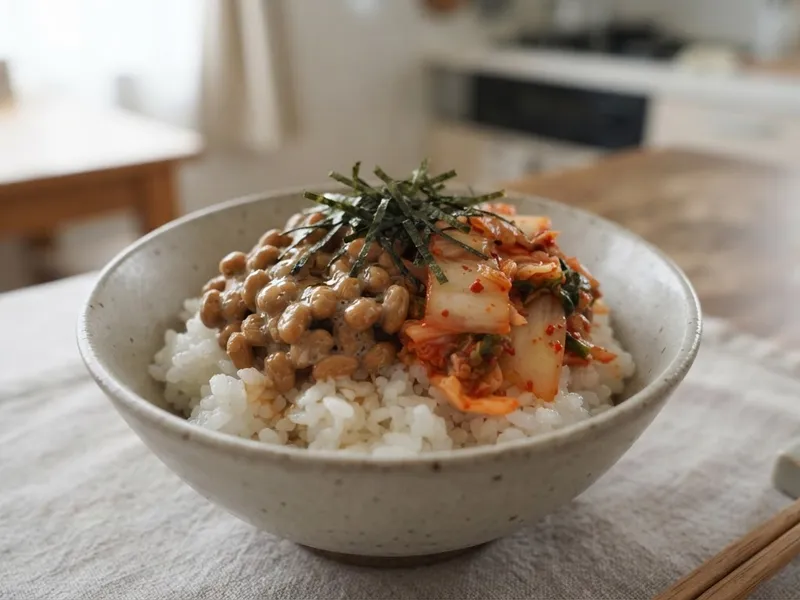 納豆キムチのっけごはん