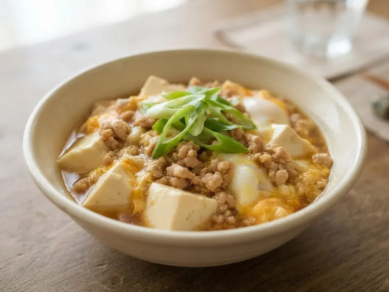 鶏そぼろと豆腐の卵とじ