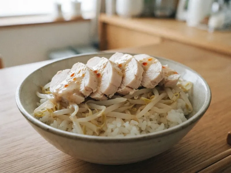 蒸し鶏の棒棒鶏風丼