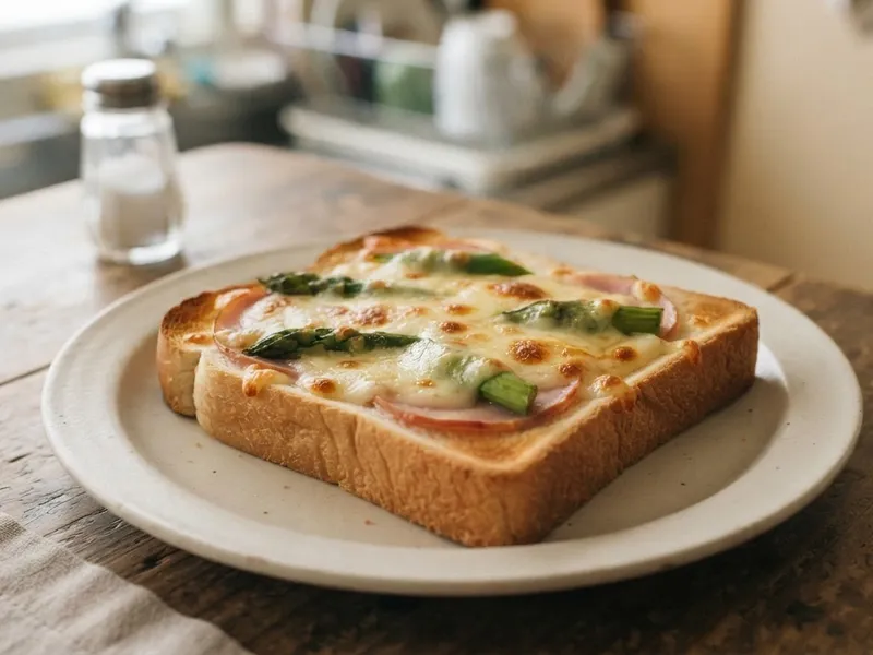 アスパラとハムのチーズトースト