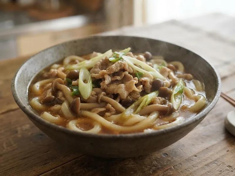 豚こまときのこの和風あんかけうどん