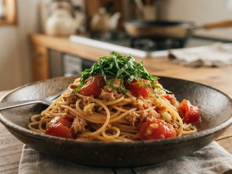 ツナとトマトの和風パスタ