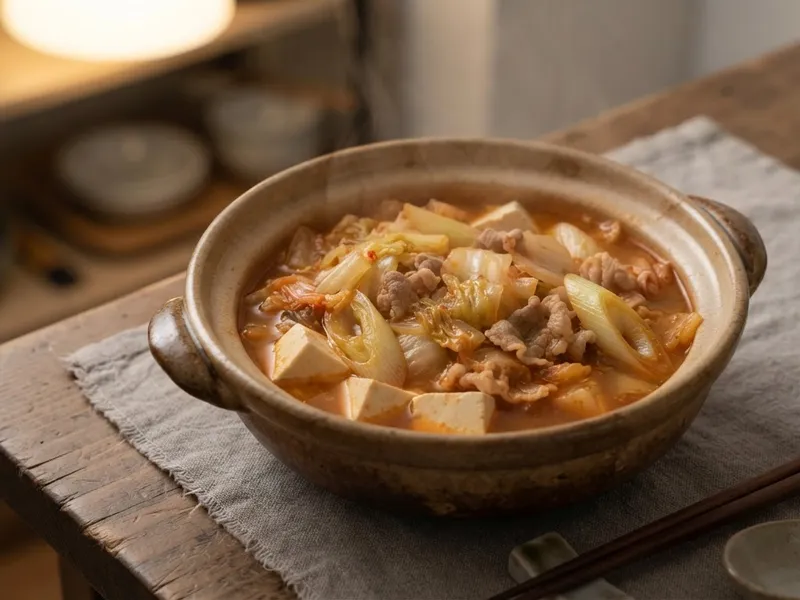 白菜と豚肉のチゲ風スープ